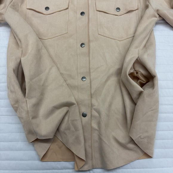 J Roberts Women's Faux Suede Snap Shacket Oversized Size Small - Picture 7 of 10